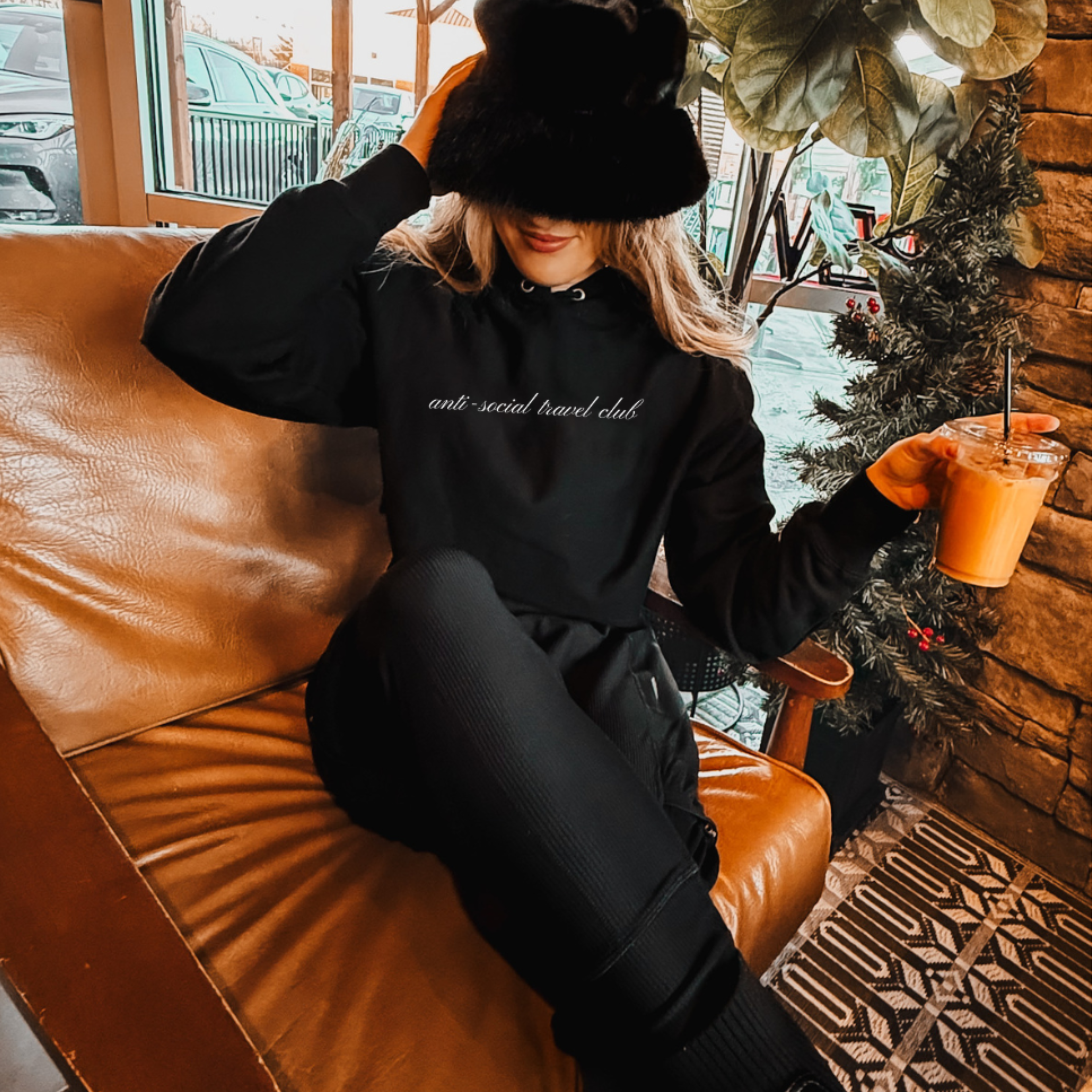 ANTI-SOCIAL TRAVEL CLUB Champion Cropped Hoodie